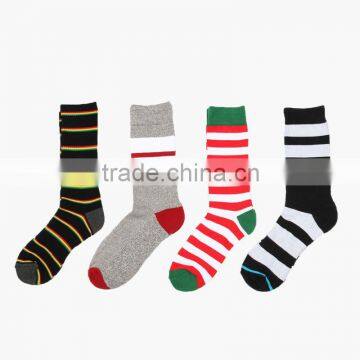 Thick Crew Socks Men Striped Terry Socks For Winter