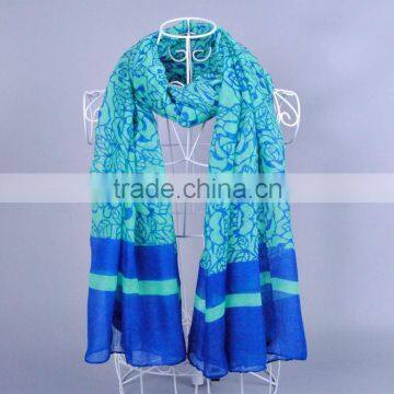 Fashion Flower Pattern scarf Women Voile Scarves 180*90 Pashmina Shawls Muslim