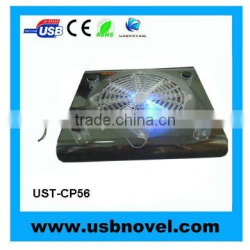 transparent usb laptop cooling pad with led light and one big fan