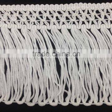 high quality fashion vintage dress loop white rayon chainette fringe tassel trimming