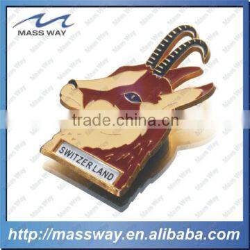 Custom 3D Lion Shape Old Color Antique Brass Metal Fridge Magnet photo-4