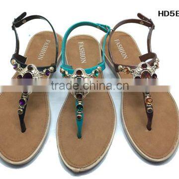 ladies footwear plastic pvc lady flat shoe summer slippers women sandal with diamod