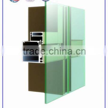 Champagne Electrophoresis XHQ138 Series Aluminium Profile For Invisible Curtain Wall