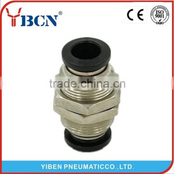 black color PM fittings Forged brass compression connector bulkhead fitting