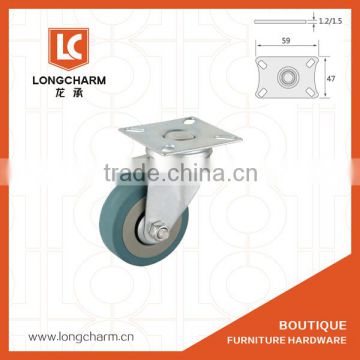 50mm rubber flat castor wheel with plate from Guangzhou Hardware