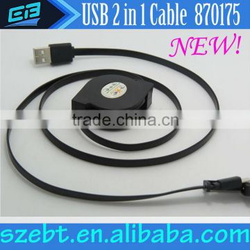 Top quality material TPE charging and syne data flat micro usb cable