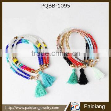 Most hot selling eleagnt handmade colorful seed bead thread stretch bracelet