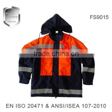 high quality reflective winter warm parka jacket