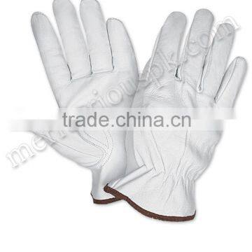 Cow White Leather Driver Gloves