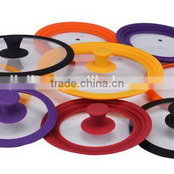 7.5" - 12" Pots Pans Silicone Glass lid