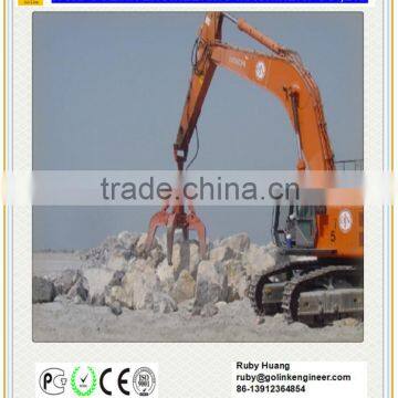 excavator hydraulic orange peel grapple for scraping stones,stone grapple