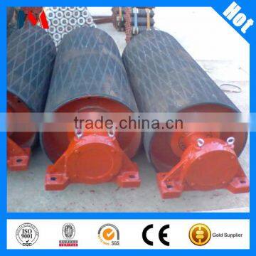 Conveyor drum head pully / rubber lagging conveyor pulley