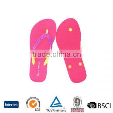 2016 Latest Eva Foam Sheet Insole Design Fluorescence Candy Combo Colors Ladies Flip Flops Quality Choice photo-2