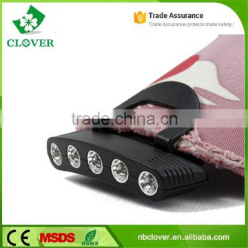 Plastic material 2*CR2032 battery 60 lumens headlight 5 led cap light