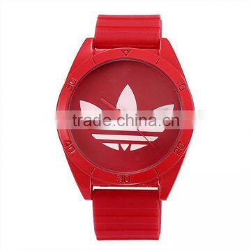 Students outdoor big dial watch high-grade silicone clover