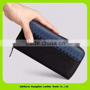 Fashion Men's Clutch Zipper Purse Bussiness Vintage Leather Wallet 16908