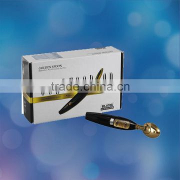 Golden Spoon-shaped Galvanic Vibrating Facial Massager for Wrinkle Removal and Skin Whitening