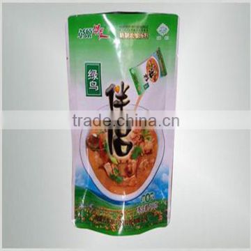 Stand up plstic pouch for soup and sauce