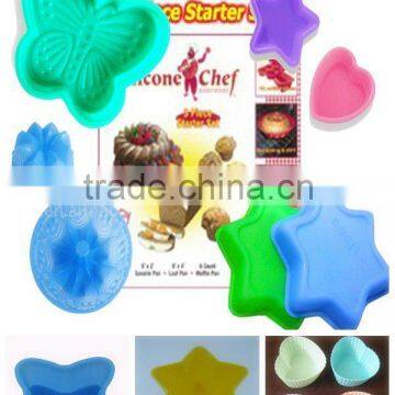 2015 Fashionable shaped silicone cake/cookie mould/pan