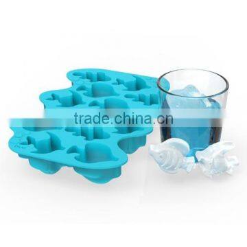 Fancy fish shaped silicone ice mold mini ice cube tray