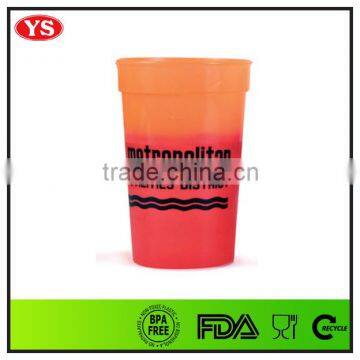 16 oz plastic changing color cup stadium cup