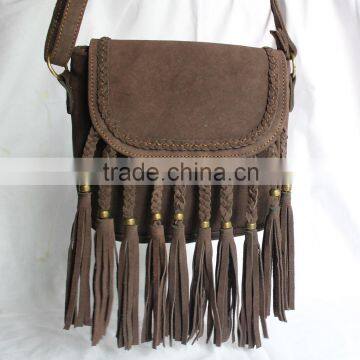 Fashion Women Fringe Suede Leather Tassel Shoulder Messenger Tote Handbag