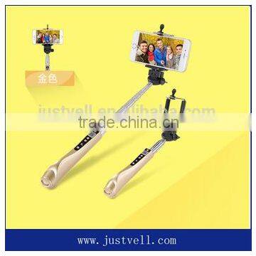 Golden bluetooth selfie stick set with ultrasonic camera control