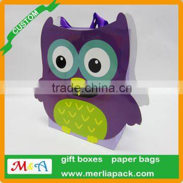 2016 Wholesale Luxury Gift Bags Merry Christmas Personalised Name Art Paper Owl Bags