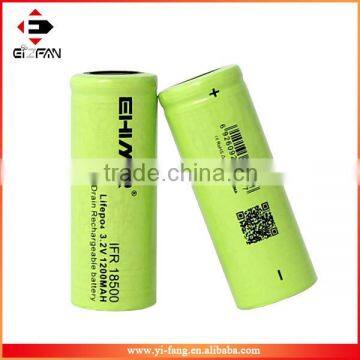 EHIMR 18500 Lifepo4 Battery 1200mAh 3.2V IFR Flat e Cig Battery photo-2