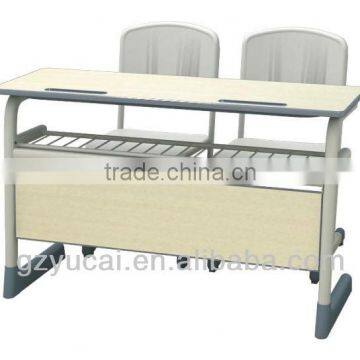 Double school desk and chairs