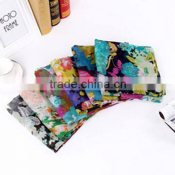 fashion ladies flower polyester scarves