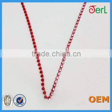 Single Row Red Base Plastic Glass Rhinestone Banding Trimming photo-4