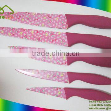 hot sale good quality Home basics 5pcs color knife set kitchen