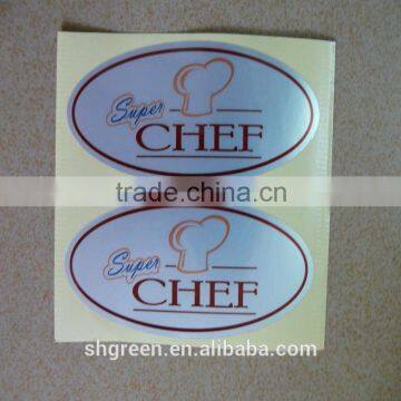 Matte silver plastic sticker for garment