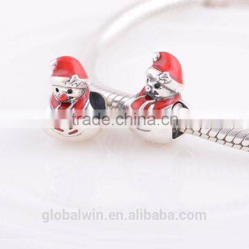 Wholesale Snowman Charm 925 Sterling Silver European Charm Bead Fit Snake Chain Bracelet Women Jewelry photo-4