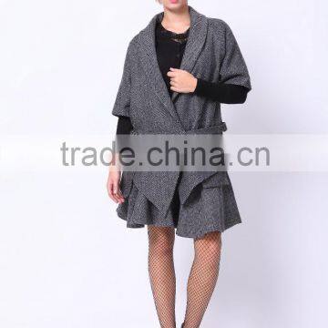 2016 PRETTY STEPS Winter Collections Half Sleeve New Design Coats and Woman Gender Outerwear Woven Coat photo-3