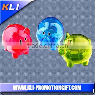 Fashional transparent plastic saving bank for kids