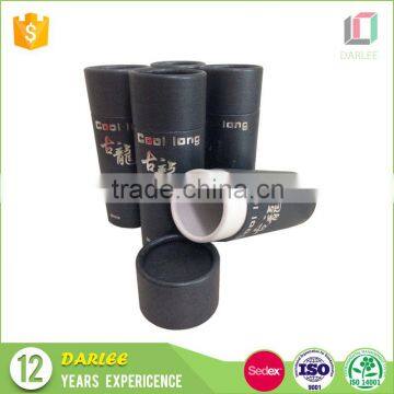 Alibaba China manufacturers high end hot stamping black round tube box with lids