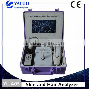 Boxy skin and hair analyzer with 7 inch LCD screen