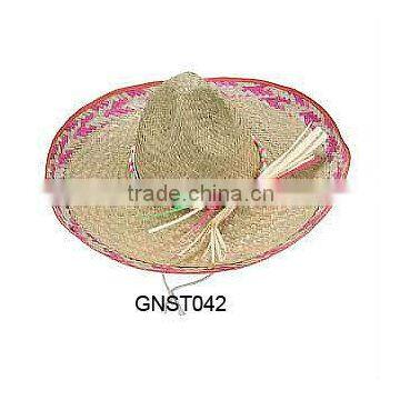 mexico straw hat colours with ribbon