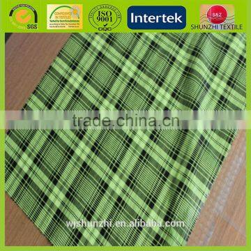 new 400T 100% Nylon Taffeta Fabric With green and black plaid printed for men's jacket