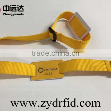 woven NFC bracelets for events with ntag213 / ultralight chip with laser code and heat transfer fashion style