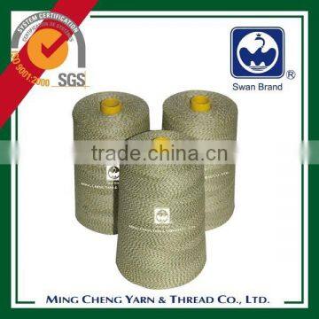 Polyester sewing thread for bag closing