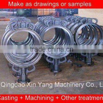 Wafer Type Double Half Shaft cast iron CNC machining wafer butterfly valve