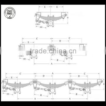 Round Axle Type Overslung Spring Trailer Suspension