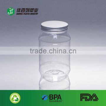 2016 New product 350ml airtight recycled clear Plastic jar with lids