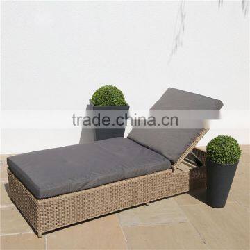 Furniture of rattan sun lounger, outdoor sunbed