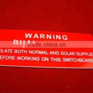 Engraved ABS Warning Tag