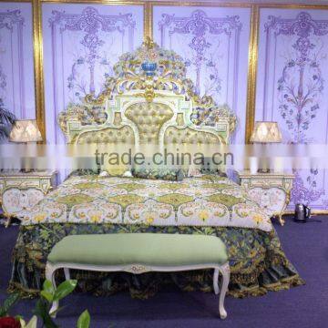 European Italian Designed Royal Palace Furniture Set, Elegant Bouquet With Vase Decorated Bedroom Furniture Set photo-4