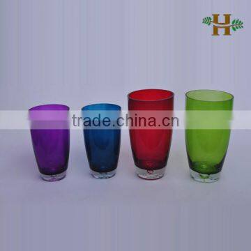 Handmade Cone Cylinder Shaped Glass Vase, Colored Home Use Glassware With the Bubble Base photo-3